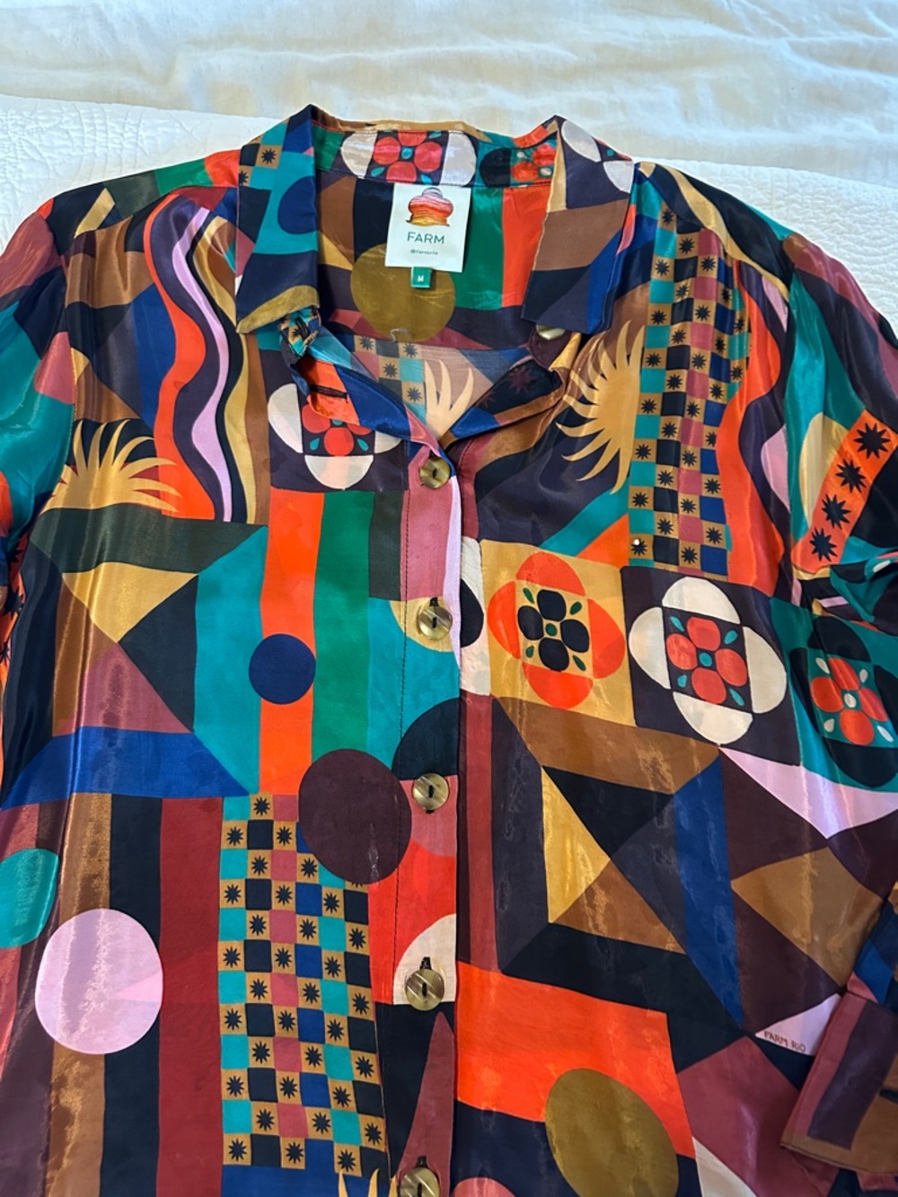 FARM Rio Multicolor Geometric Button-Up Shirt - Picture 3 of 11